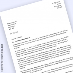 Admin Cover Letter Example